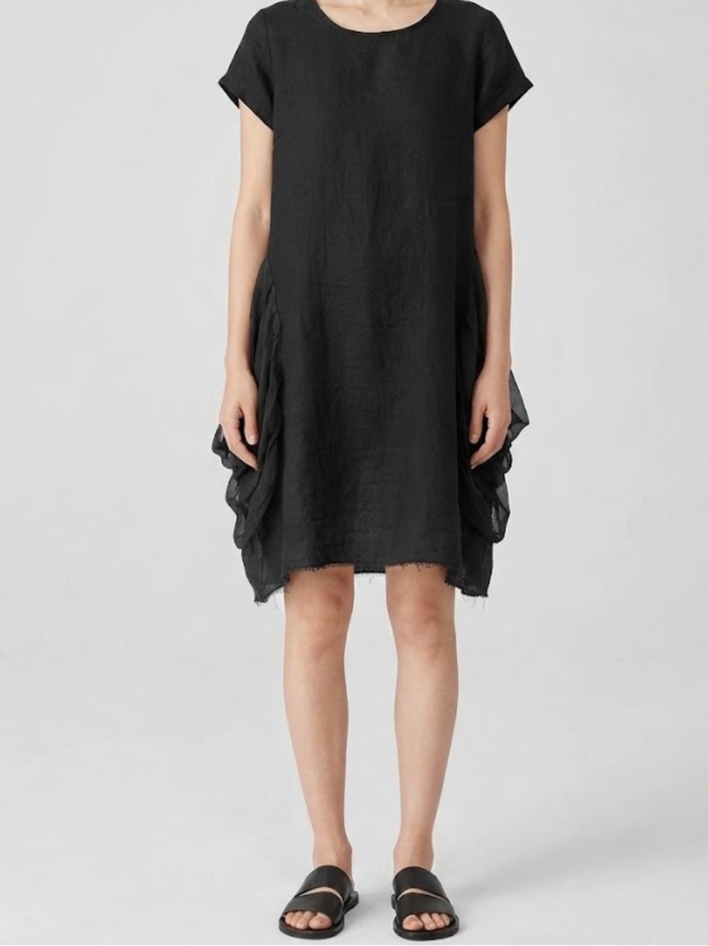 MADE IN ITALY Linen Silk Blend Lagenlook Dress One Size